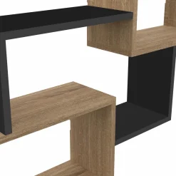 Étagère murale bois façon hêtre et noir double position*IDMarket Sale
