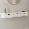 Étagère murale console d'entrée bois blanc 3 tiroirs*IDMarket Outlet