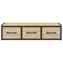 Étagère murale console d'entrée 3 tiroirs design industriel*IDMarket New