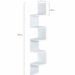 Étagère murale d’angle 5 niveaux blanche*IDMarket Clearance