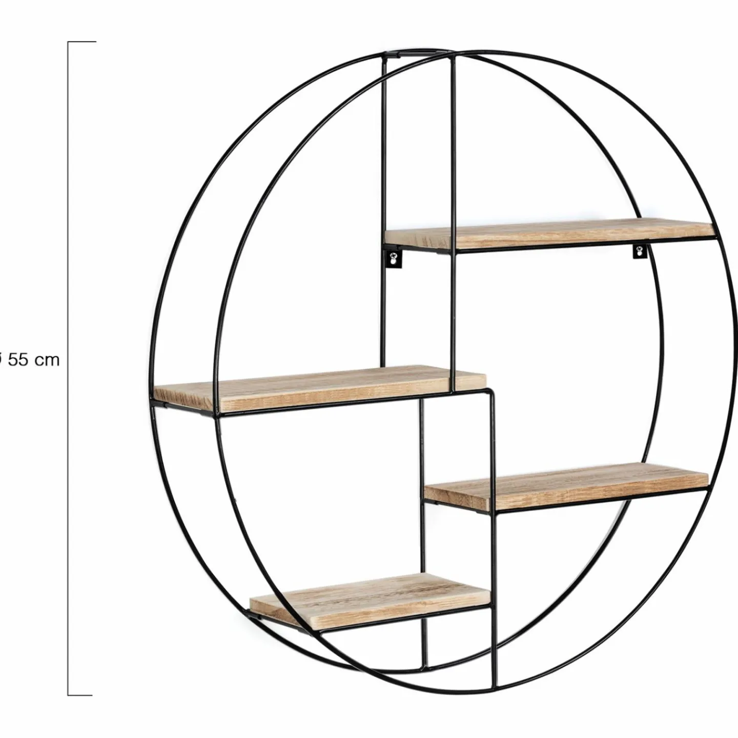 Étagère murale ronde style industriel*IDMarket New