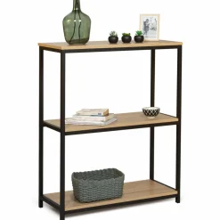 Étagère pour entrée bois et métal noir*IDMarket Clearance