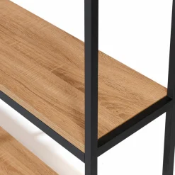 Étagère pour entrée bois et métal noir*IDMarket Clearance