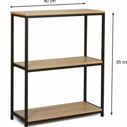 Étagère pour entrée bois et métal noir*IDMarket Clearance