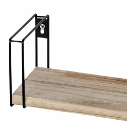 Étagères murales style industriel en bois et métal noir*IDMarket Outlet