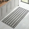 Tapis en vinyle effet mosaïque noir et blanc 66 x 160 cm*IDMarket Online