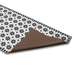 Tapis en vinyle effet mosaïque noir et blanc 66 x 160 cm*IDMarket Online