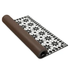 Tapis en vinyle effet mosaïque noir et blanc 66 x 160 cm*IDMarket Online