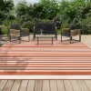 Tapis extérieur à rayures terracotta 270x370cm*IDMarket Discount