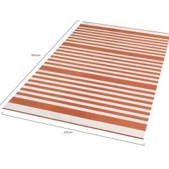 Tapis extérieur à rayures terracotta 270x370cm*IDMarket Discount