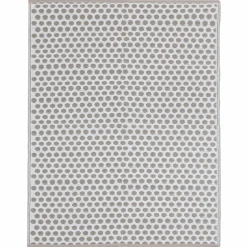 Tapis extérieur terrasse motifs ronds beiges et blancs 180 x 280 cm*IDMarket