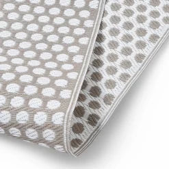 Tapis extérieur terrasse motifs ronds beiges et blancs 180 x 280 cm*IDMarket