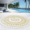 Tapis extérieur terrasse motifs maoris blanc et naturel 150 cm*IDMarket Hot