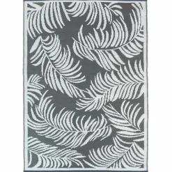 Tapis extérieur terrasse motifs tropicaux gris et blancs 180 x 280 cm*IDMarket Best