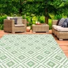 Tapis extérieur vert sauge et blanc motifs géométriques 180 x 280 cm*IDMarket Clearance