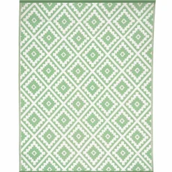 Tapis extérieur vert sauge et blanc motifs géométriques 180 x 280 cm*IDMarket Clearance