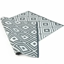 Tapis jardin motifs géométriques gris et blanc 180 x 280 cm*IDMarket Outlet