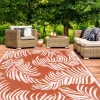 Tapis tropical d'extérieur terracotta et blanc*IDMarket