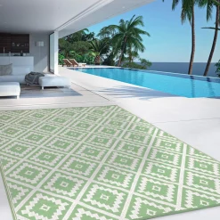 Tapis vert sauge pour terrasse et extérieur*IDMarket Discount