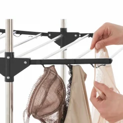 Étendoir pliable avec grande capacité et 30 accessoires H.145 cm*IDMarket Hot