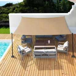 Toile ombrage rectangulaire haute densité couleur sable 4x6 m*IDMarket Online