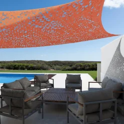 Toile ombrage terracotta camouflage rectangulaire 4x6m*IDMarket New