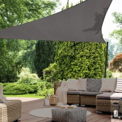 Toile ombrage triangulaire haute densité gris*IDMarket Best