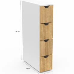 Tour de rangement à roulettes 4 tiroirs*IDMarket Outlet