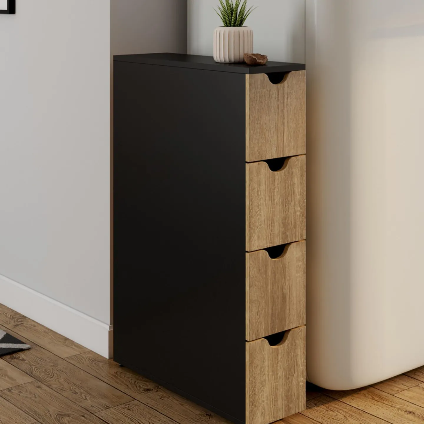 Tour de rangement gain de place sur roulettes*IDMarket