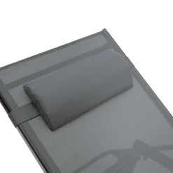 Transats de jardin aluminium gris et noir : lot de 2*IDMarket Sale