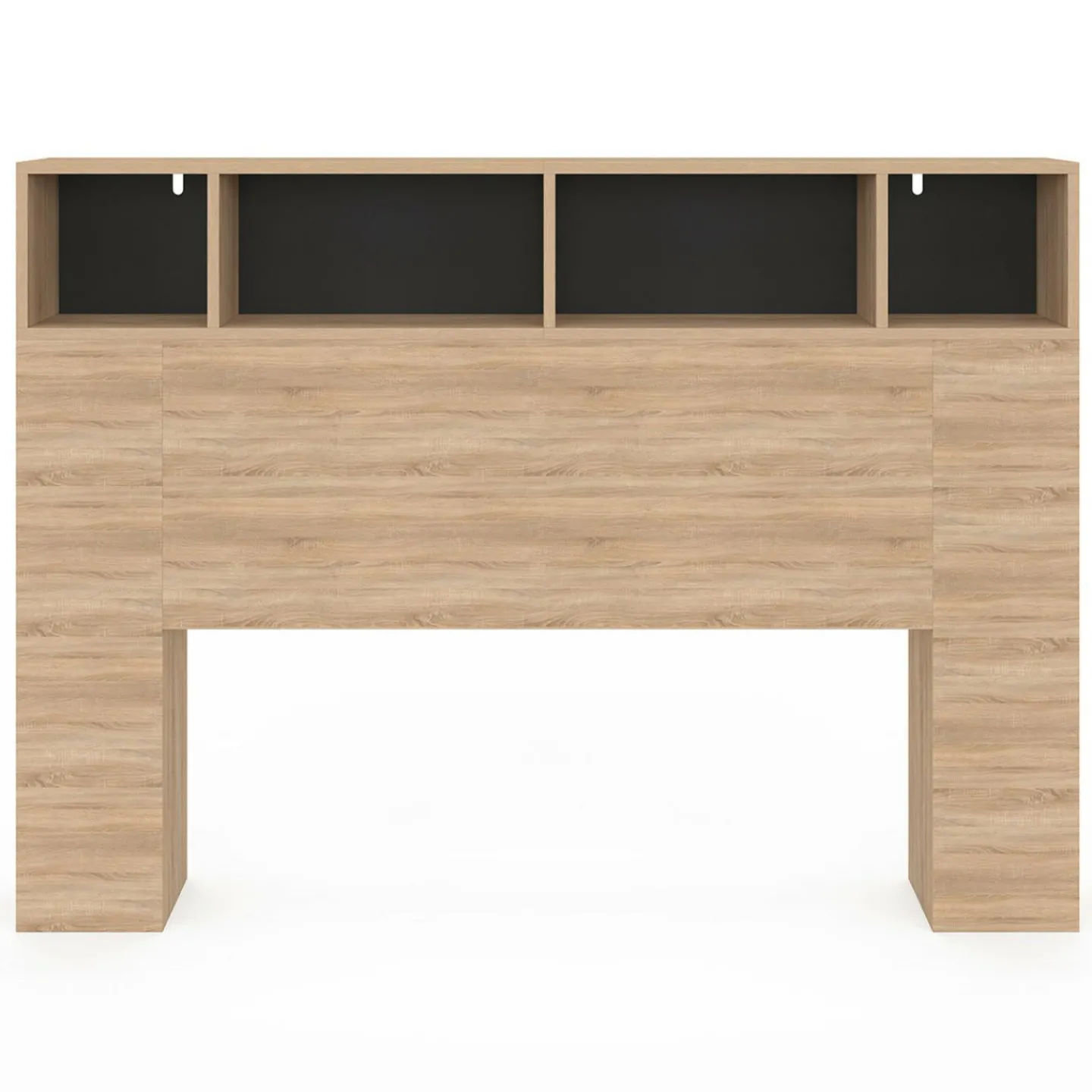 Tête de lit avec rangement intégré bois façon hêtre et noir 145 cm*IDMarket Clearance