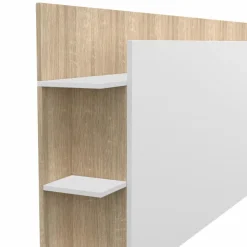 Tête de lit avec rangements blanc et bois sur pied*IDMarket Best