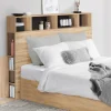 Tête de lit avec rangement intégré bois façon hêtre et noir 165 cm*IDMarket Sale
