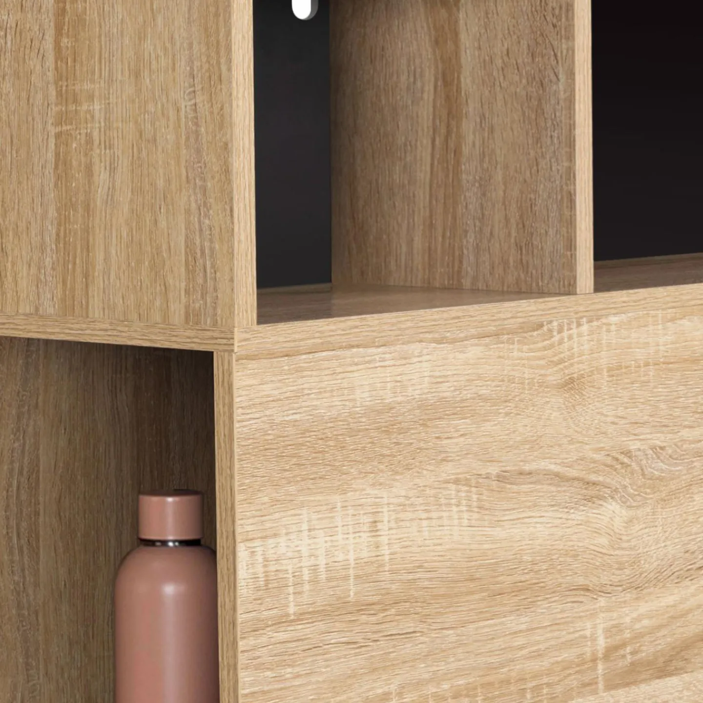 Tête de lit avec rangement intégré bois façon hêtre et noir 165 cm*IDMarket Sale