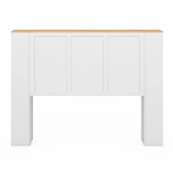 Tête de lit blanche sur pied avec plateau bois*IDMarket Best