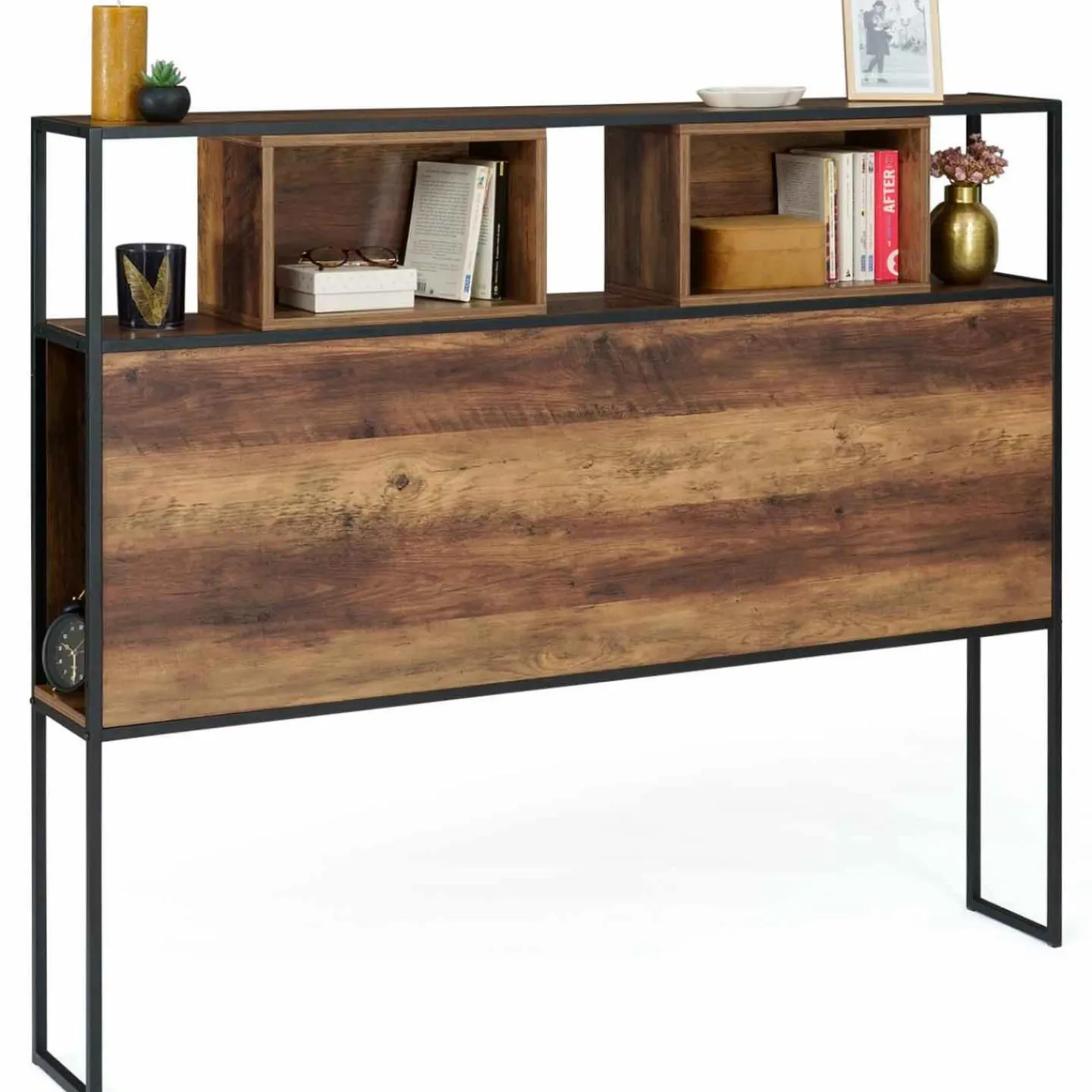 Tête de lit bois foncé industrielle 145 cm*IDMarket Discount