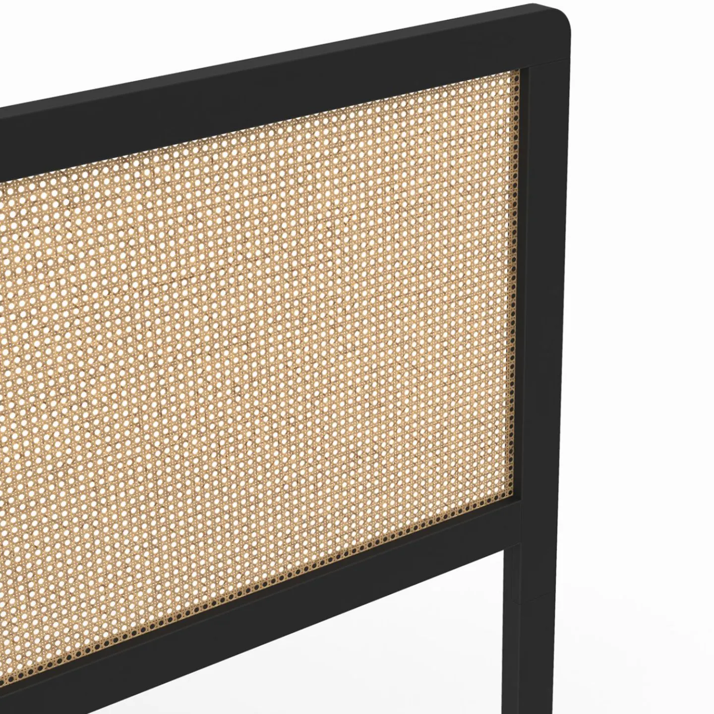 Tête de lit coloris noir et cannage 160 cm*IDMarket