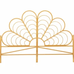 Tête de lit effet rotin 160 cm en forme de fleur*IDMarket