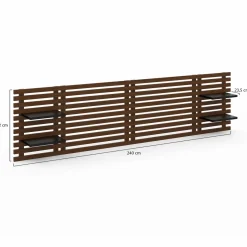 Tête de lit en lattes de bois vieilli 240 cm style moderne*IDMarket Best