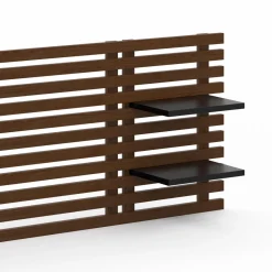 Tête de lit en lattes de bois vieilli 240 cm style moderne*IDMarket Best