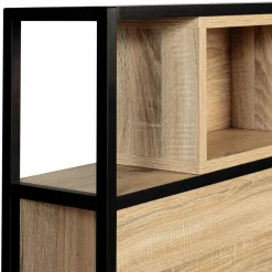 Tête de lit industrielle 145 cm bois et métal*IDMarket Clearance