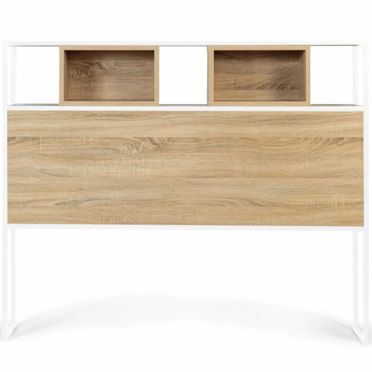 Tête de lit industrielle 145 cm bois et métal blanc*IDMarket New