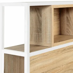 Tête de lit industrielle 145 cm bois et métal blanc*IDMarket New