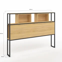 Tête de lit industrielle 165 cm bois et métal*IDMarket Online