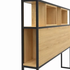 Tête de lit industrielle 165 cm bois et métal*IDMarket Online