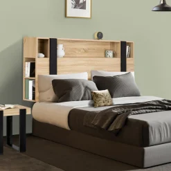 Tête de lit industrielle 160 cm bois et noir*IDMarket Online