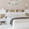 Tête de lit sur pied blanc et bois*IDMarket Outlet