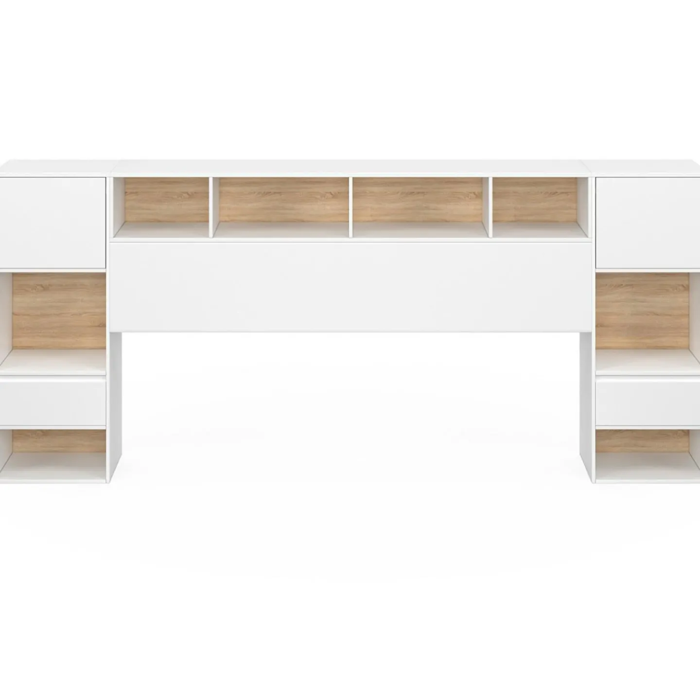 Tête de lit sur pied blanc et bois*IDMarket Outlet