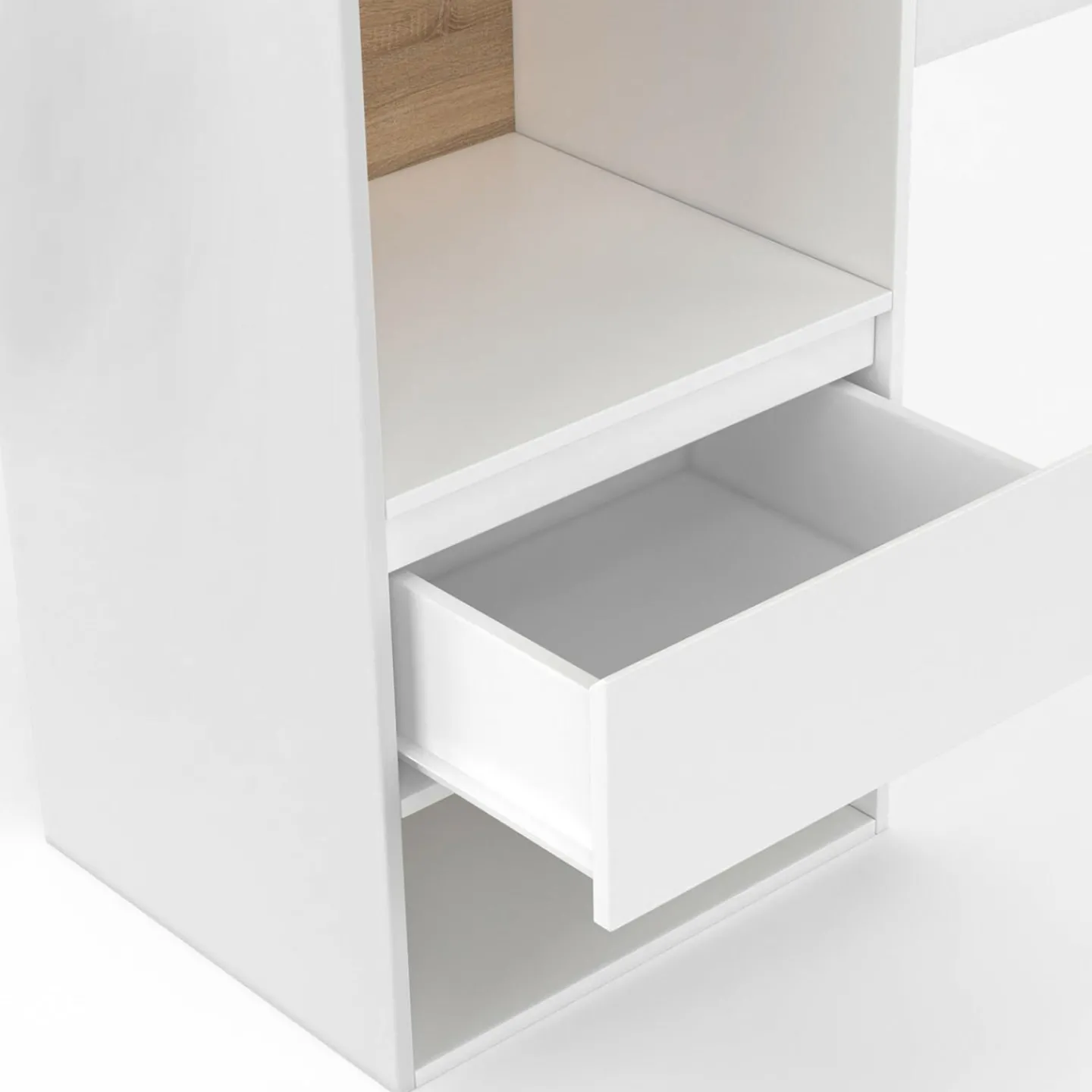 Tête de lit sur pied blanc et bois*IDMarket Outlet