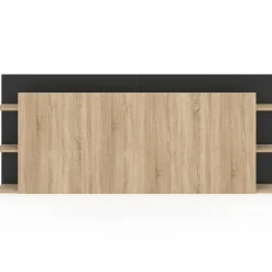 Tête de lit sur pied bois et noir avec rangement pour lit 140-160 cm*IDMarket Best